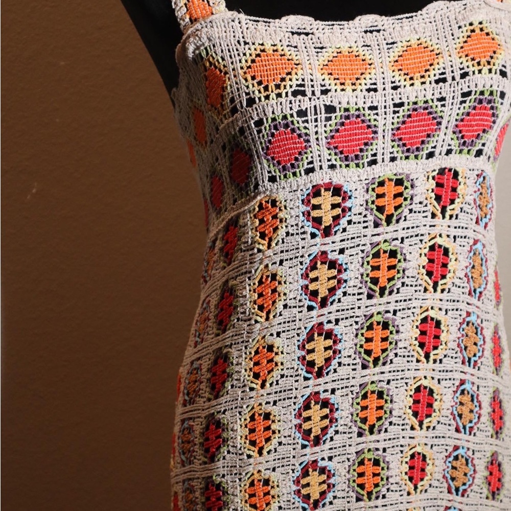 Zara Multicolor Crochet Maxi Dress